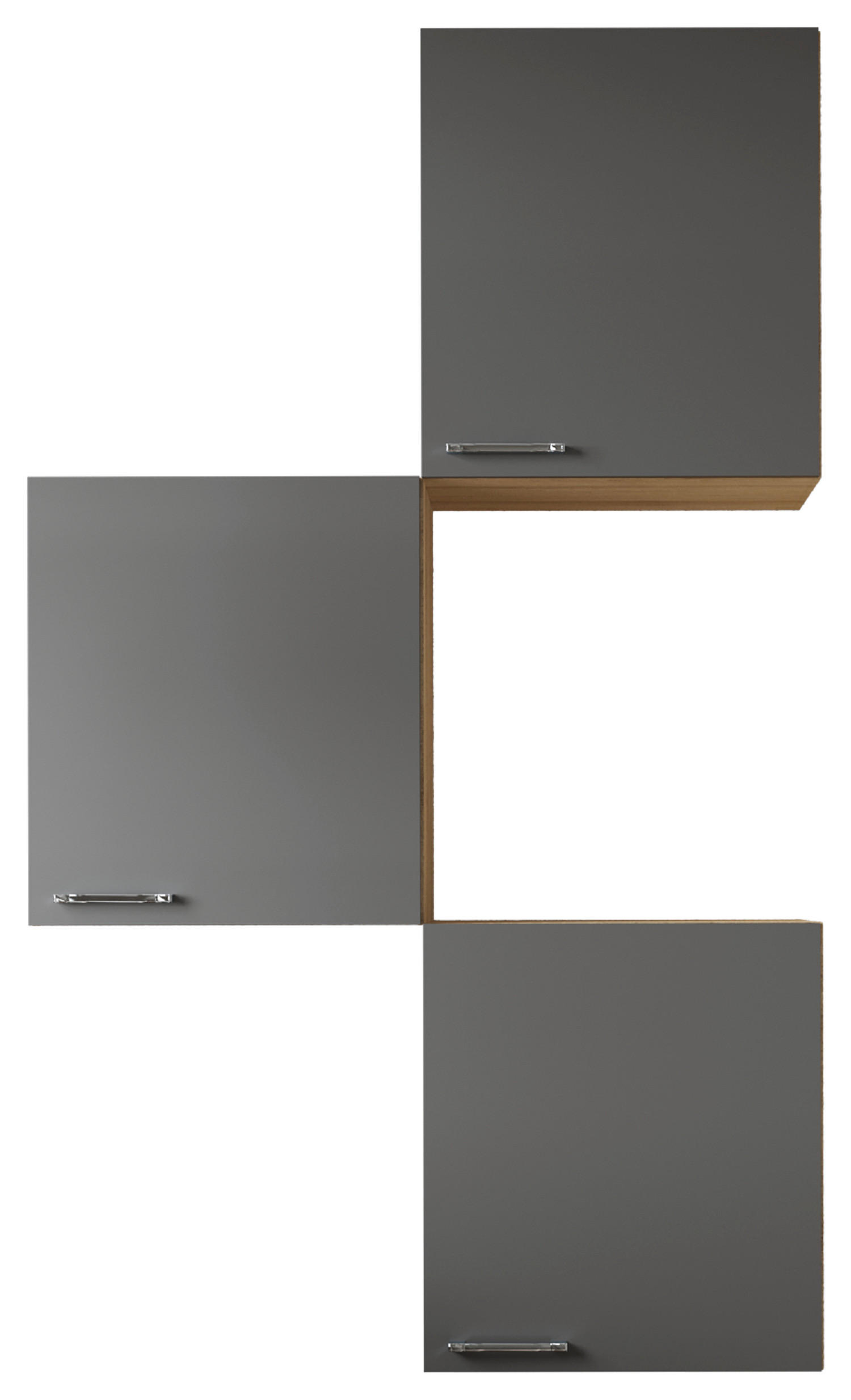 KÜCHENOBERSCHRANK 100/168,3/34,6 cm  in Grau, Eichefarben  - Eichefarben/Silberfarben, Basics, Holzwerkstoff/Metall (100/168,3/34,6cm) - Respekta