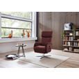 RELAXSESSEL in Leder Bordeaux  - Edelstahlfarben/Bordeaux, Design, Leder/Metall (70/124/85cm) - Cantus