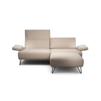2,5-SITZER Chenille Sandfarben  - Sandfarben/Schwarz, Design, Textil/Metall (204-234/85/86-94cm) - SENSOO