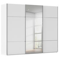 SCHWEBETÜRENSCHRANK 242/223/68 cm 3-türig Weiß  - Alufarben/Weiß, KONVENTIONELL, Glas/Holzwerkstoff (242/223/68cm) - Novel