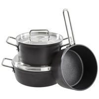 SADA HRNCŮ, 3dílné - černá, Basics, kov - Fissler