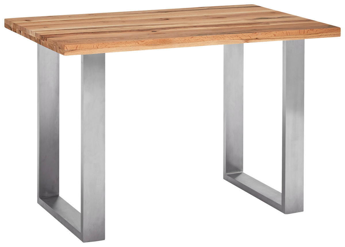 BARTISCH in Holz, Metall 180/100/95 cm   - Edelstahlfarben/Eichefarben, Design, Holz/Metall (180/100/95cm) - MID.YOU