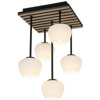 HÄNGELEUCHTE 38/39/59 cm    - Weiss/Eichefarben, Trend, Glas/Holzwerkstoff (38/39/59cm) - Collet's Monde