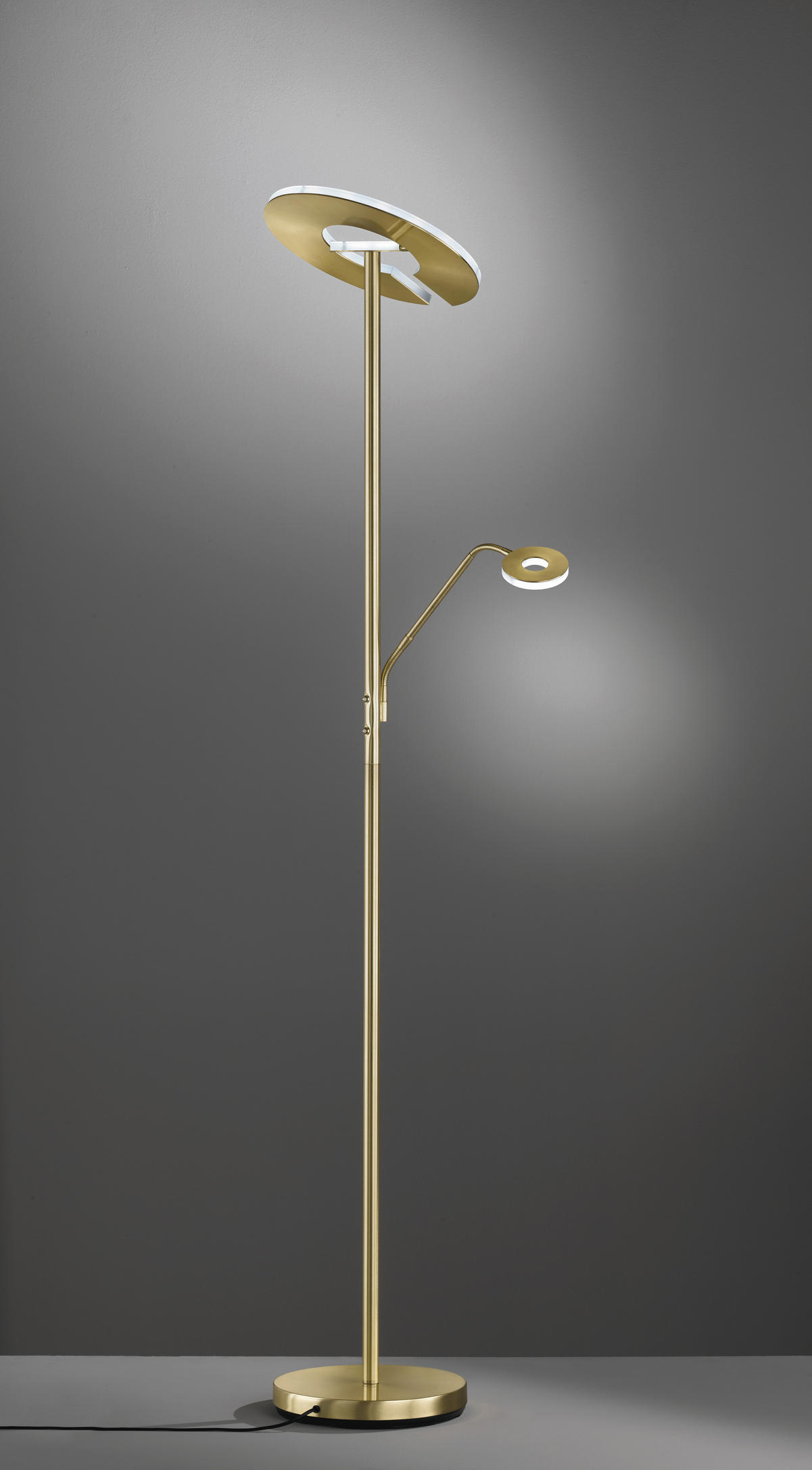 LED-STEHLEUCHTE 35/180 cm    - Messingfarben/Weiß, Design, Kunststoff/Metall (35/180cm)