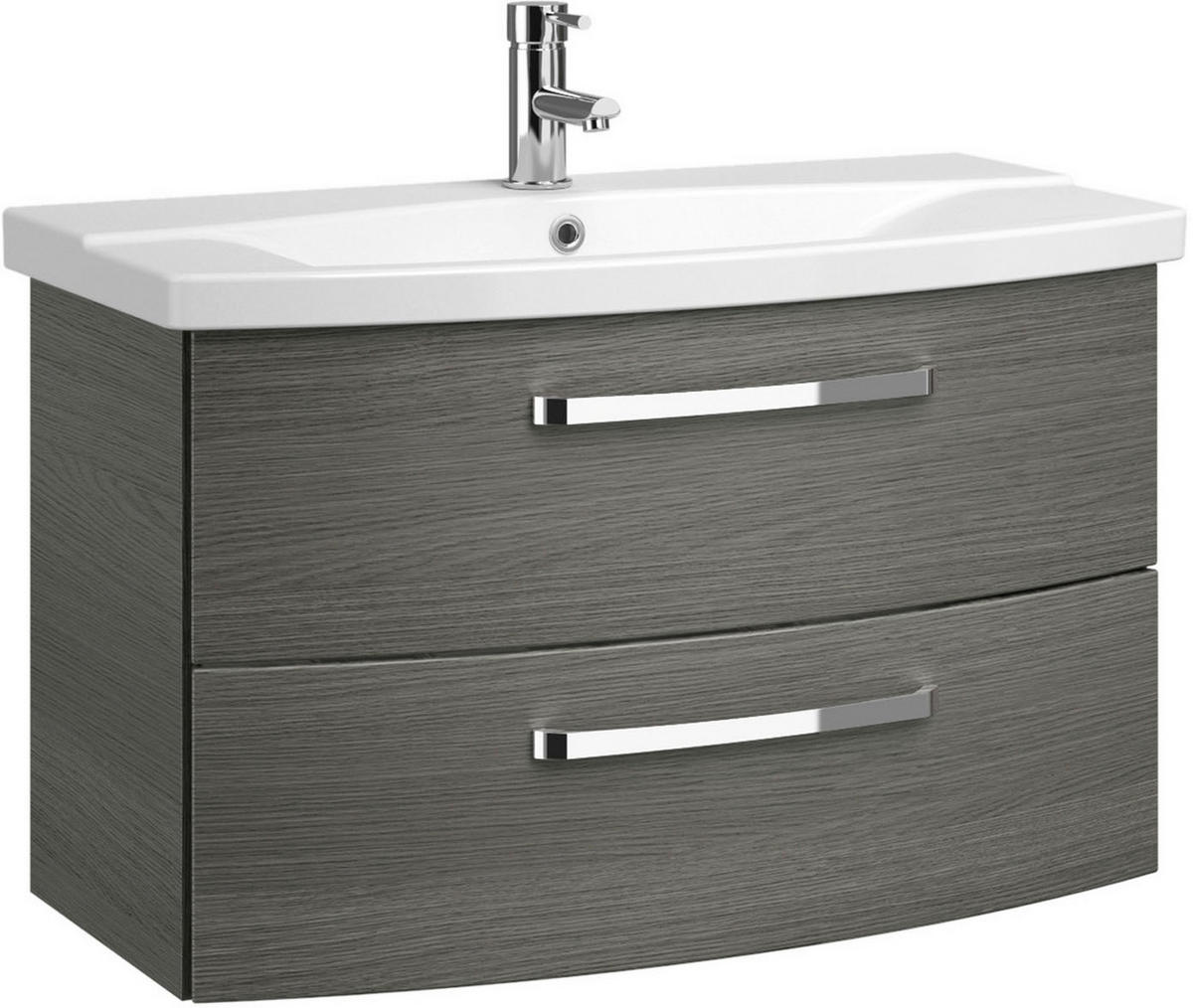 BADEZIMMER 3-teilig  in 84 cm  - Chromfarben/Graphitfarben, MODERN, Glas/Keramik (84cm) - Sadena