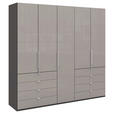FALTTÜRENSCHRANK  in Hellgrau, Dunkelgrau  - Chromfarben/Dunkelgrau, KONVENTIONELL, Glas/Holzwerkstoff (250/236/58cm) - Venda