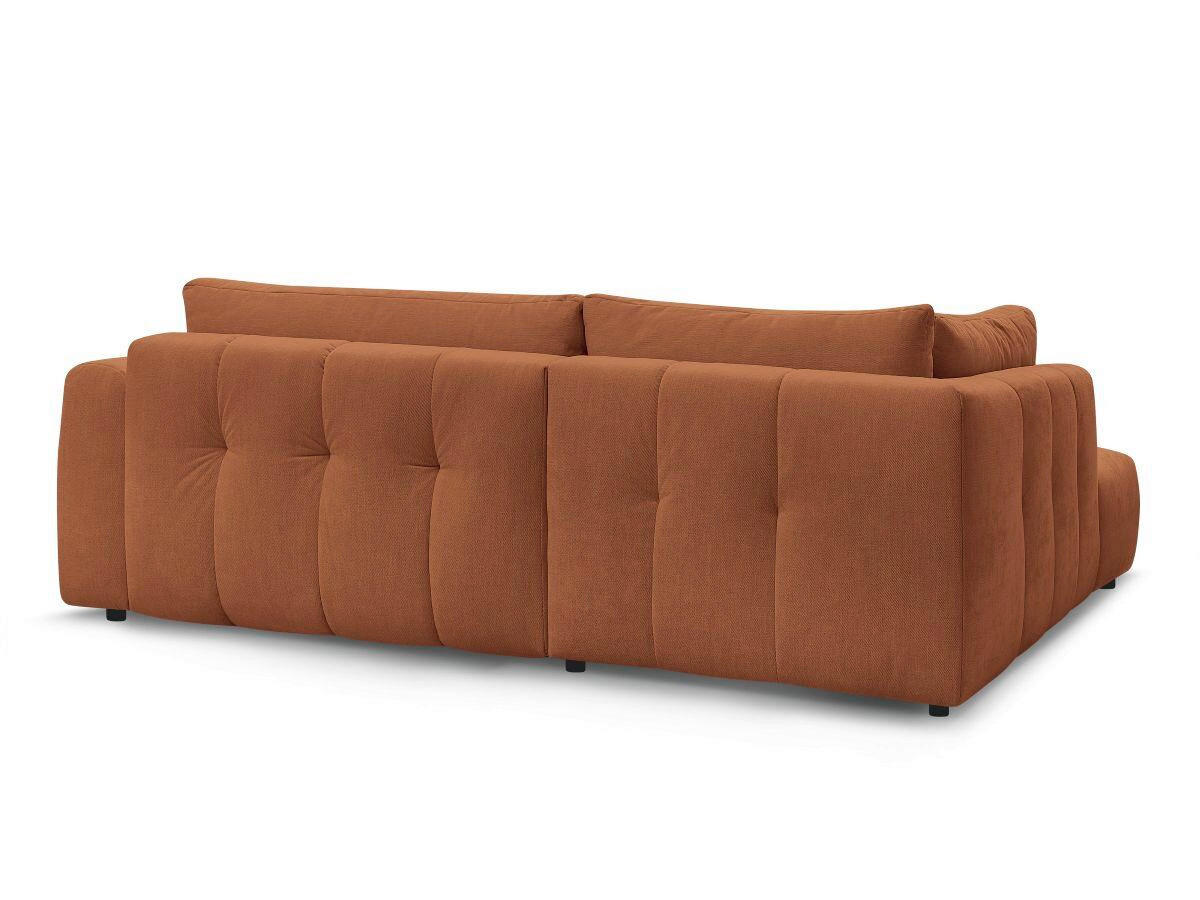 ECKSCHLAFSOFA FUJI Leinenoptik Orange  inkl.  - Schwarz/Orange, MODERN, Kunststoff/Textil (204/282cm)