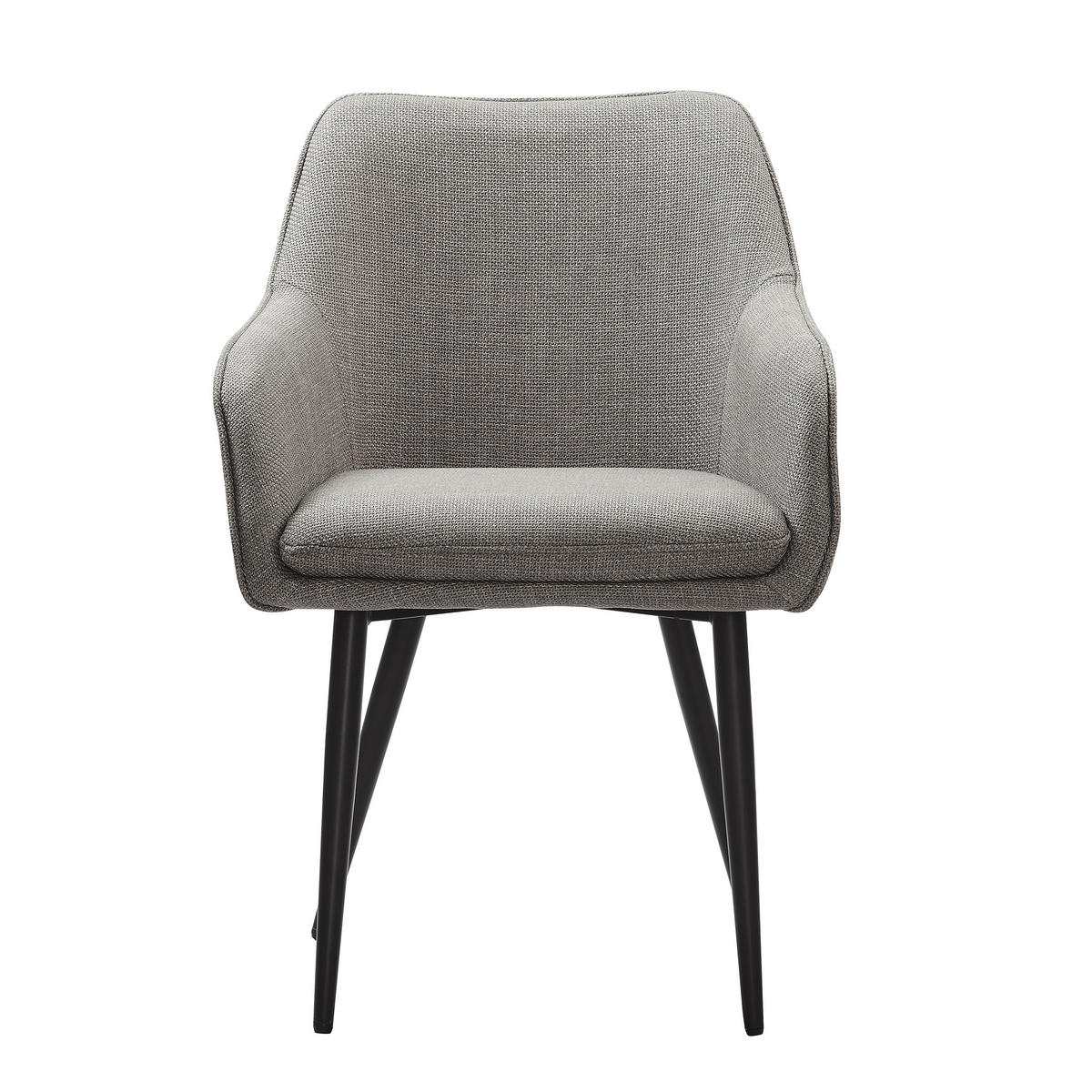 ARMLEHNSTUHL  in Struktur  - Taupe/Schwarz, MODERN, Textil/Metall (61/85/60cm) - Livetastic