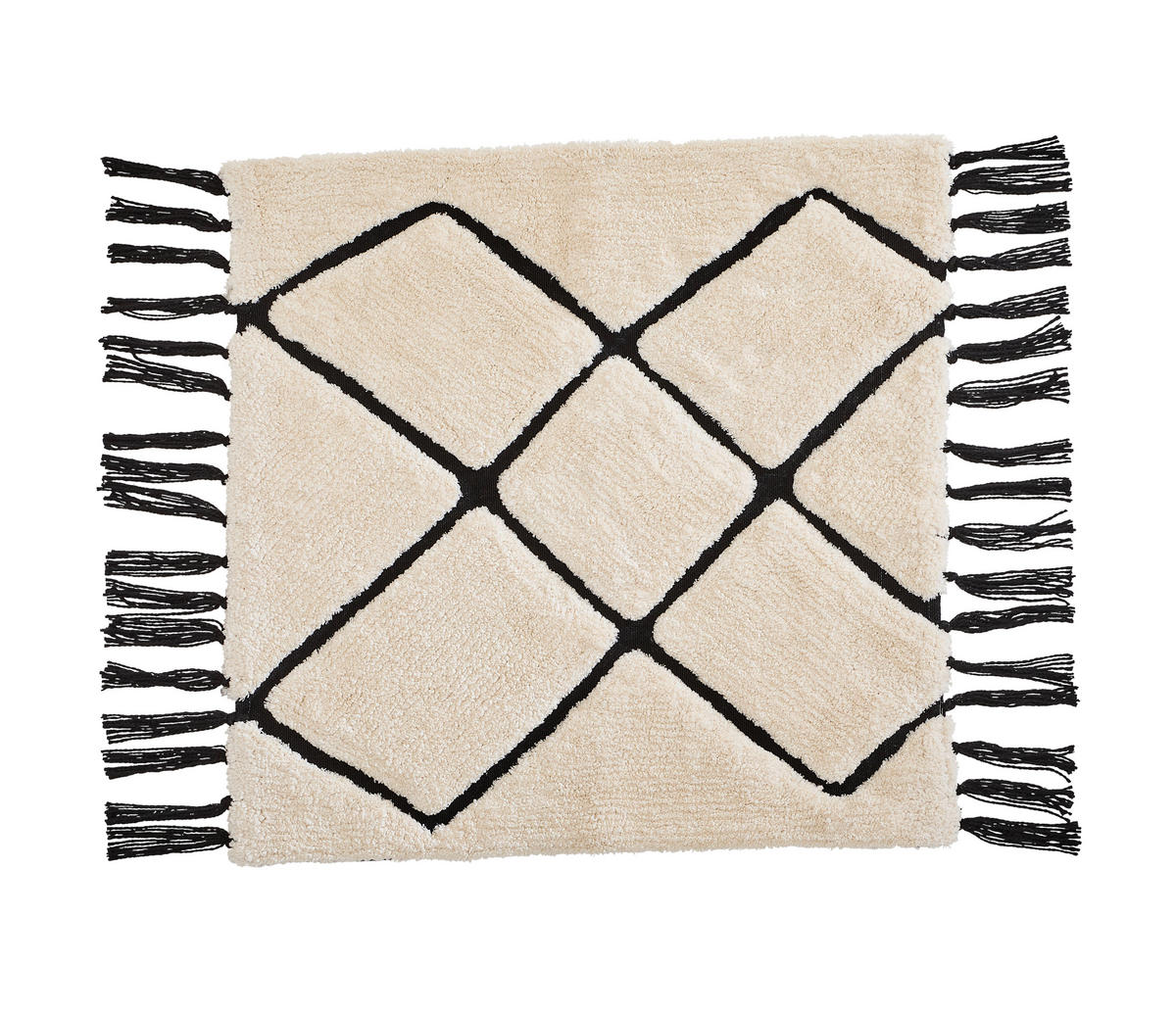 BADEMATTE Schwarz, Elfenbein 60/60 cm  - Elfenbein/Schwarz, Textil (60/60cm) - Esposa