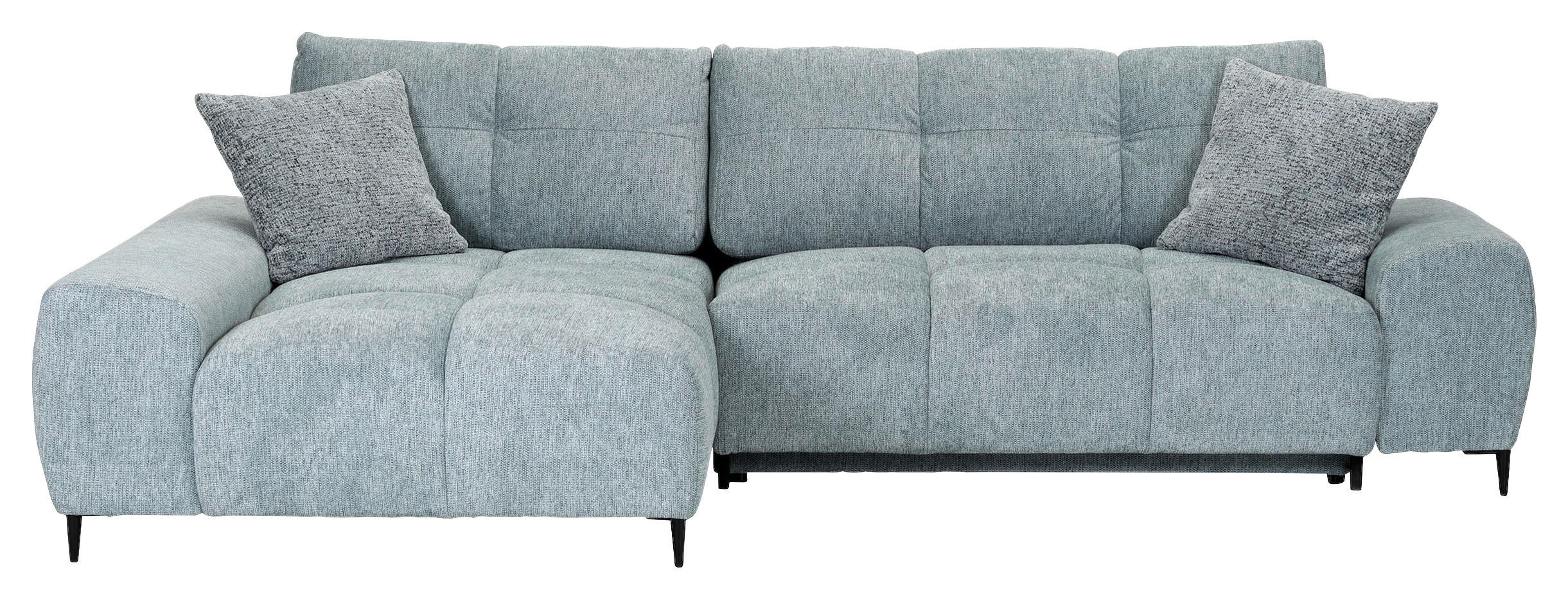 ECKSOFA Mintgrün Flachgewebe  - Schwarz/Mintgrün, KONVENTIONELL, Textil/Metall (180/295cm) - Carryhome