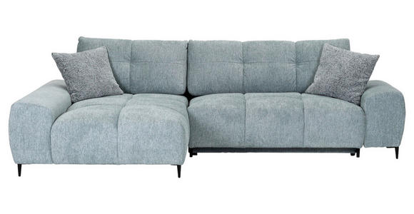 ECKSOFA  in Flachgewebe Mintgrün  - Schwarz/Mintgrün, KONVENTIONELL, Textil/Metall (180/295cm) - Carryhome
