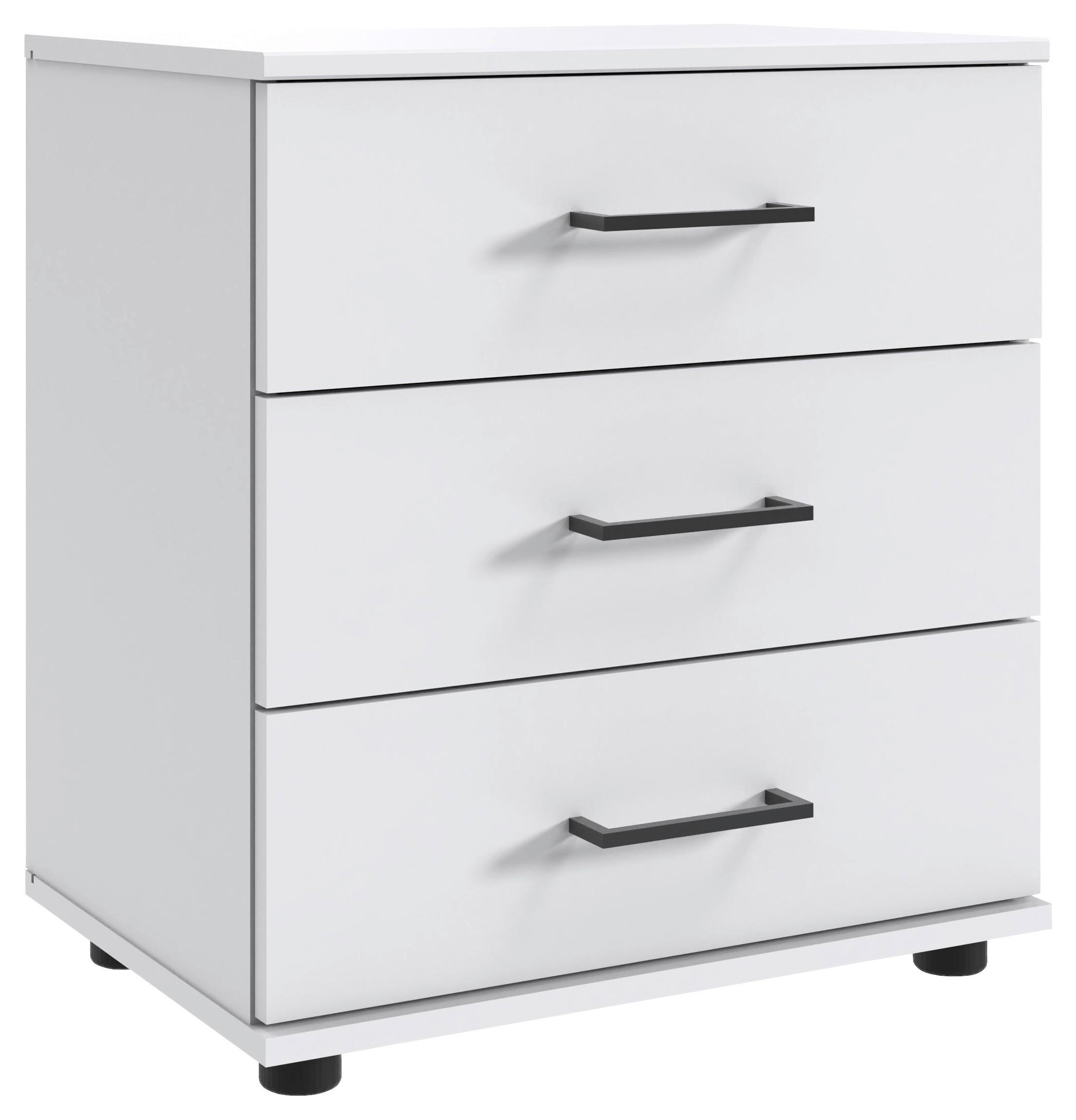 NACHTTISCH 52/58/38 cm  in Weiss  - Weiss/Schwarz, Konventionell, Holzwerkstoff/Kunststoff (52/58/38cm) - Carryhome