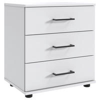 NACHTTISCH 52/58/38 cm  in Weiss  - Weiss/Schwarz, Konventionell, Holzwerkstoff/Kunststoff (52/58/38cm) - Carryhome