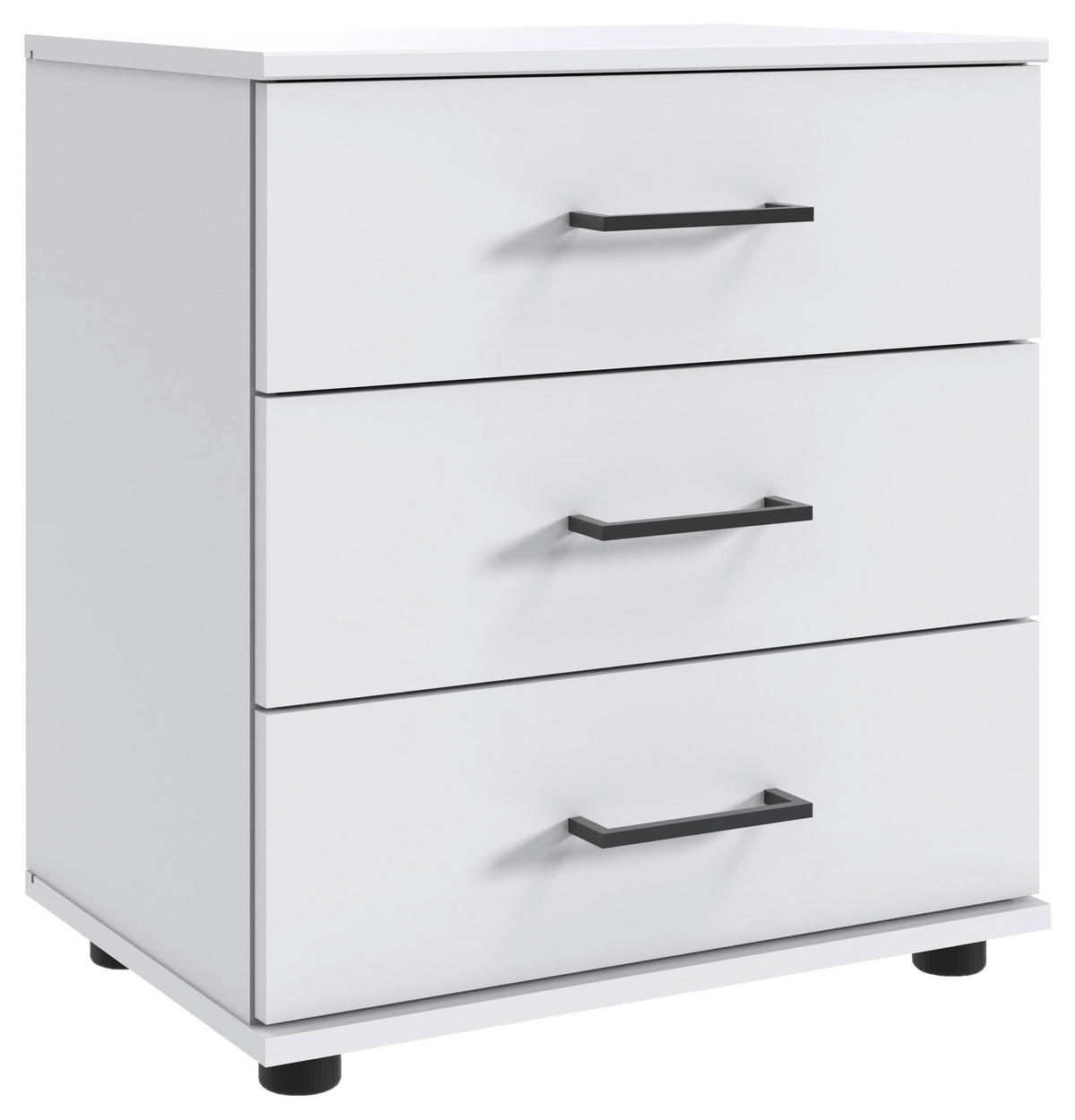 NACHTTISCH 52/58/38 cm  in Weiss  - Weiss/Schwarz, Konventionell, Holzwerkstoff/Kunststoff (52/58/38cm) - Carryhome