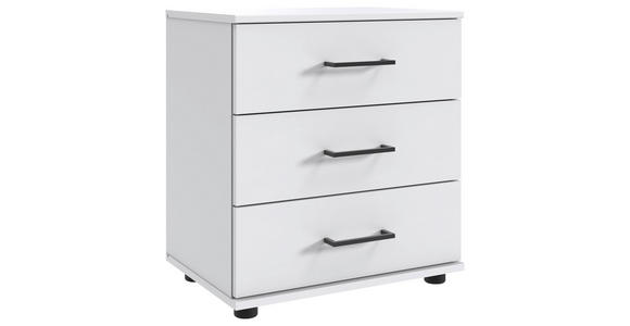NACHTKÄSTCHEN 52/58/38 cm in Weiß - Schwarz/Weiß, KONVENTIONELL, Holzwerkstoff/Kunststoff (52/58/38cm) - Carryhome