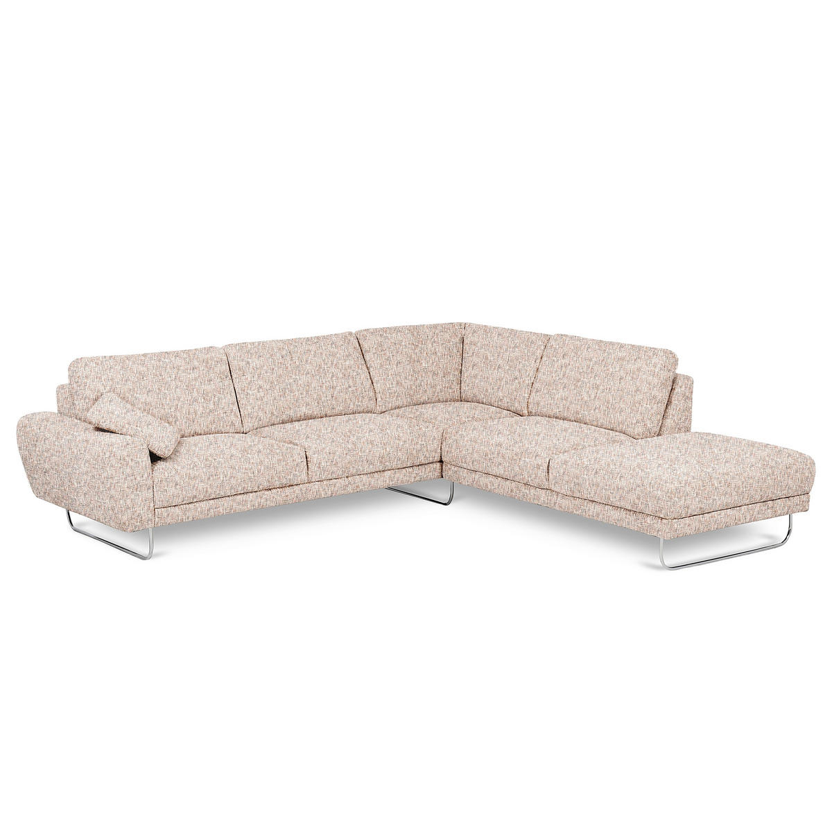 ECKSOFA 273/250 cm SPRING in Webstoff Blau, Gelb, Rot, Weiß Zierkissen  273/250 cm  - Chromfarben/Blau, Design, Textil/Metall (273/250cm) - Livetastic