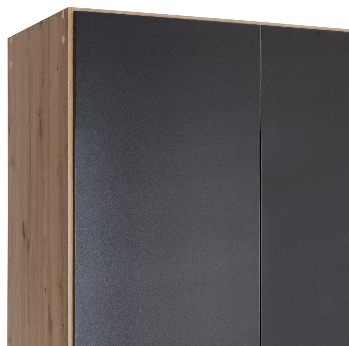 KLEIDERSCHRANK 136/197/54 cm 3-türig Dunkelgrau, Eiche Artisan  - Dunkelgrau/Silberfarben, Design, Holzwerkstoff/Kunststoff (136/197/54cm) - Carryhome