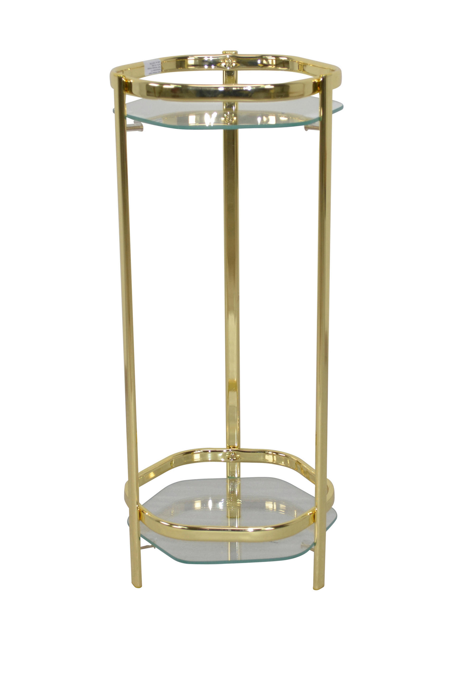 BLUMENTISCH Metall, Glas  - Messingfarben, Design, Glas/Metall (28/28/66cm) - MID.YOU