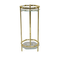 BLUMENTISCH Metall, Glas  - Messingfarben, Design, Glas/Metall (28/28/66cm) - MID.YOU