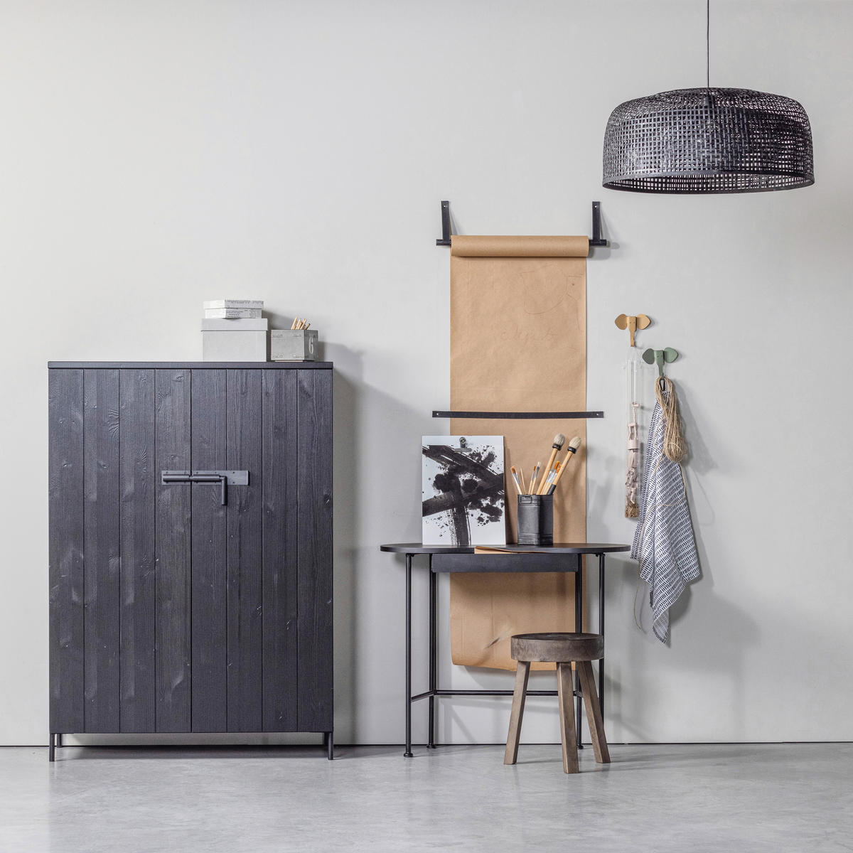 HIGHBOARD Bruut 100/140,5/41,5 cm  - Schwarz, Design, Holz/Metall (100/140,5/41,5cm) - Livetastic
