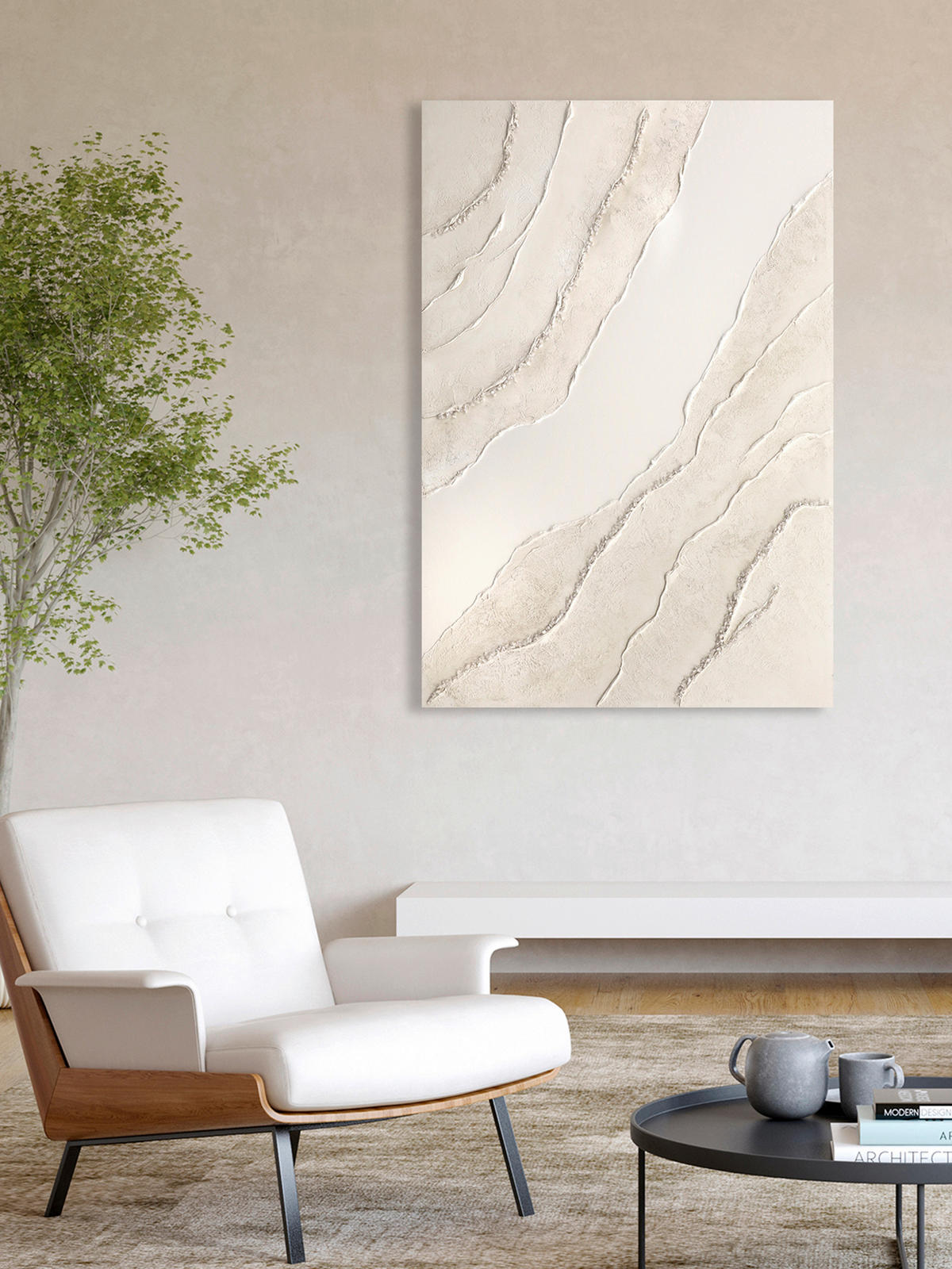 OLEJOMALBA, krajina a příroda, abstraktní, 80/118 cm  - vícebarevná/světle hnědá, Lifestyle, kompozitní dřevo/textil (80/118cm) - Monee