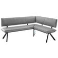ECKBANK 190/150 cm  in Schwarz, Hellgrau  - Hellgrau/Schwarz, MODERN, Textil/Metall (190/150cm) - Cantus