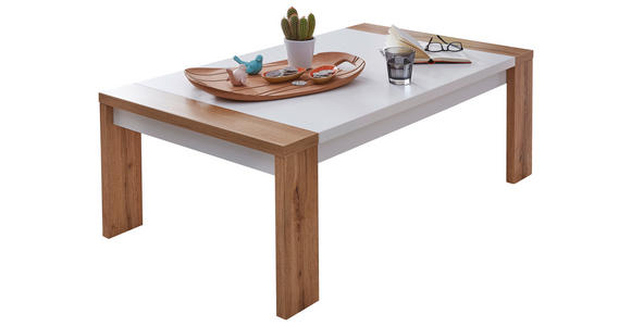 COUCHTISCH rechteckig Weiß, Eichefarben - Eichefarben/Weiß, Design (120/67/40cm) - Xora
