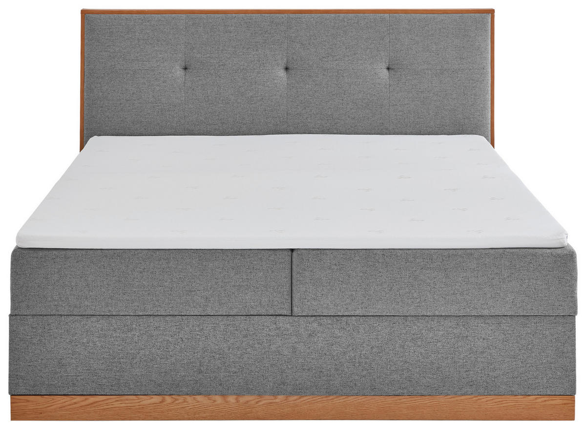 BOXBETT 180/200 cm  in Grau  - Eichefarben/Grau, Basics, Holzwerkstoff/Textil (180/200cm) - Boxxx