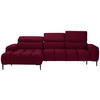ECKSOFA in Webstoff Rot  - Rot/Schwarz, Design, Textil/Metall (177/270cm) - Welnova