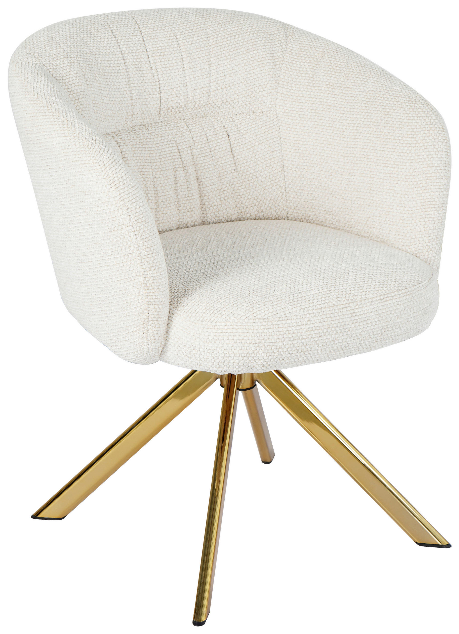 ARMLEHNSTUHL  Sitzfläche 360° drehbar Mikrofaser  Goldfarben, Beige  - Beige/Goldfarben, Design, Textil/Metall (65,5/82/61,5cm) - Hom`in
