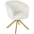 ARMLEHNSTUHL  Sitzfläche 360° drehbar Mikrofaser  Goldfarben, Beige  - Beige/Goldfarben, Design, Textil/Metall (65,5/82/61,5cm) - Hom`in