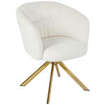 ARMLEHNSTUHL  Sitzfläche 360° drehbar Mikrofaser  Goldfarben, Beige  - Beige/Goldfarben, Design, Textil/Metall (65,5/82/61,5cm) - Hom`in