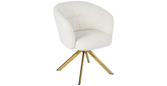 ARMLEHNSTUHL  Sitzfläche 360° drehbar Mikrofaser  Goldfarben, Beige  - Beige/Goldfarben, Design, Textil/Metall (65,5/82/61,5cm) - Hom`in