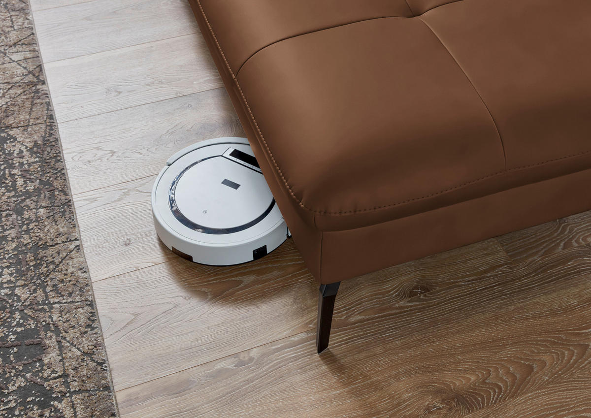 WOHNLANDSCHAFT in Echtleder Braun  - Schwarz/Braun, Design, Leder/Metall (181/336/206cm) - Beldomo Speed