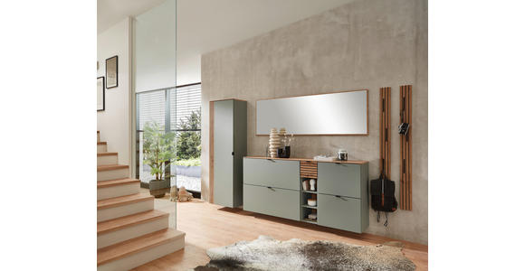 GARDEROBE 7-teilig  in 261/179/37 cm  - Salbeigrün/Eiche Artisan, Design, Holzwerkstoff (261/179/37cm) - Voleo