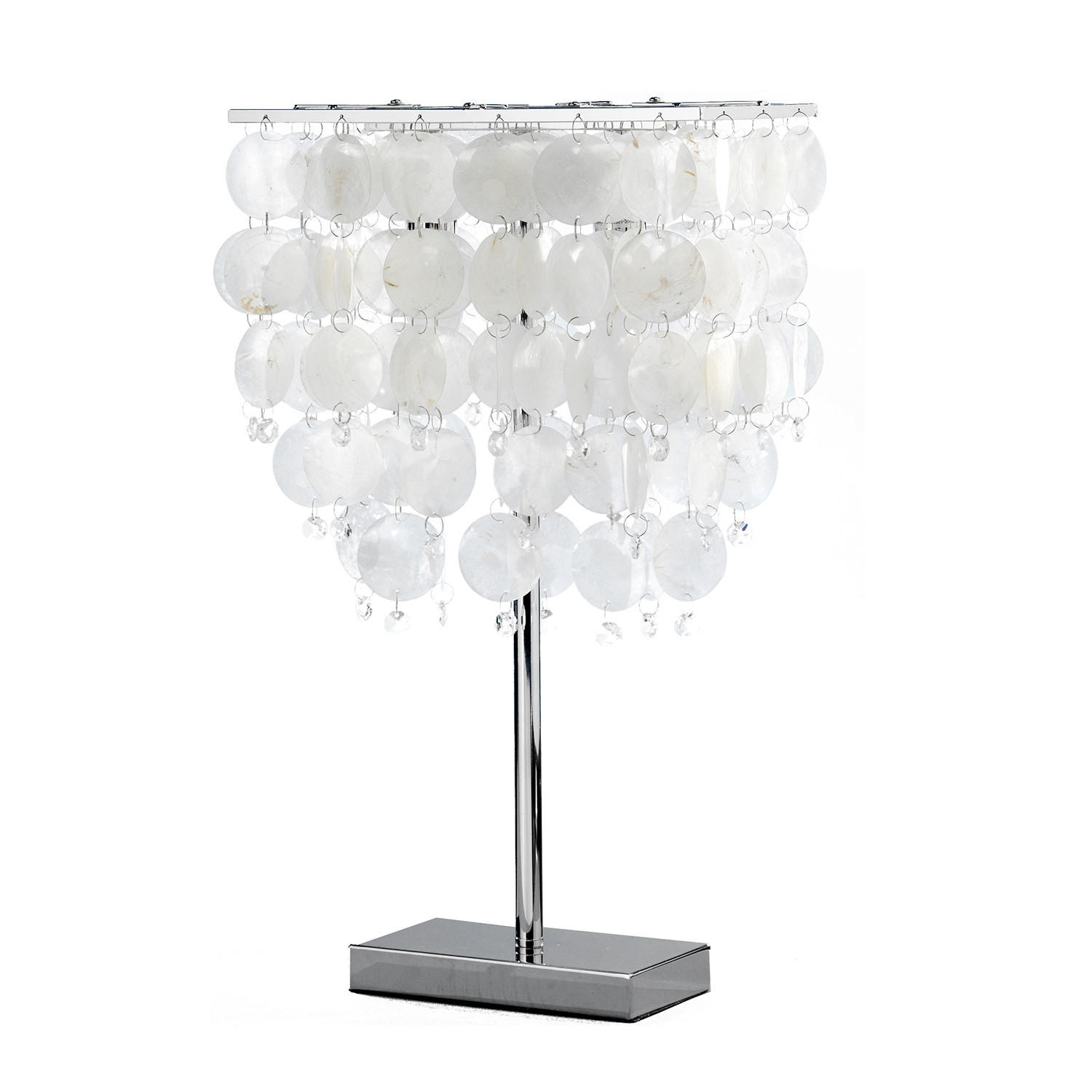 TISCHLEUCHTE 30/30/50 cm   - Chromfarben/Perlmutt, Basics, Naturmaterialien/Kunststoff (30/30/50cm)