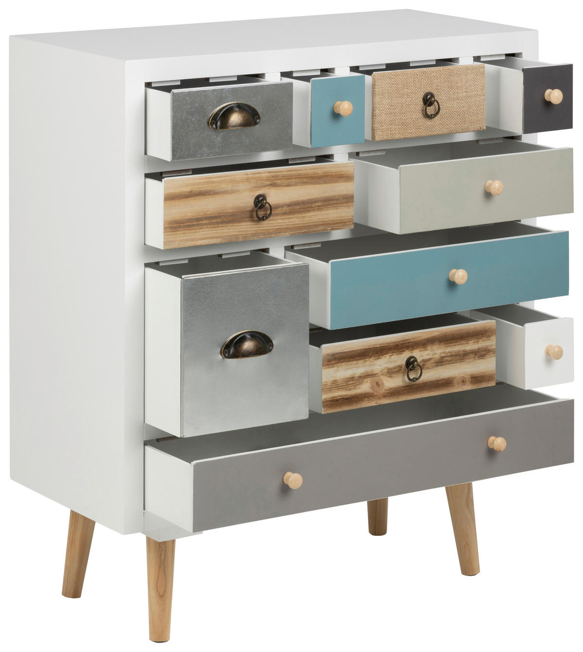 KOMMODE Thais  in 70/81/32 cm  - Blau/Multicolor, Design, Holz/Holzwerkstoff (70/81/32cm)