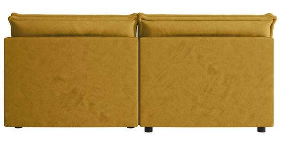 ECKSOFA Senfgelb Webstoff Zierkissen, Rückenkissen, Rücken echt  - Senfgelb/Schwarz, MODERN, Kunststoff/Textil (153/200cm) - Xora