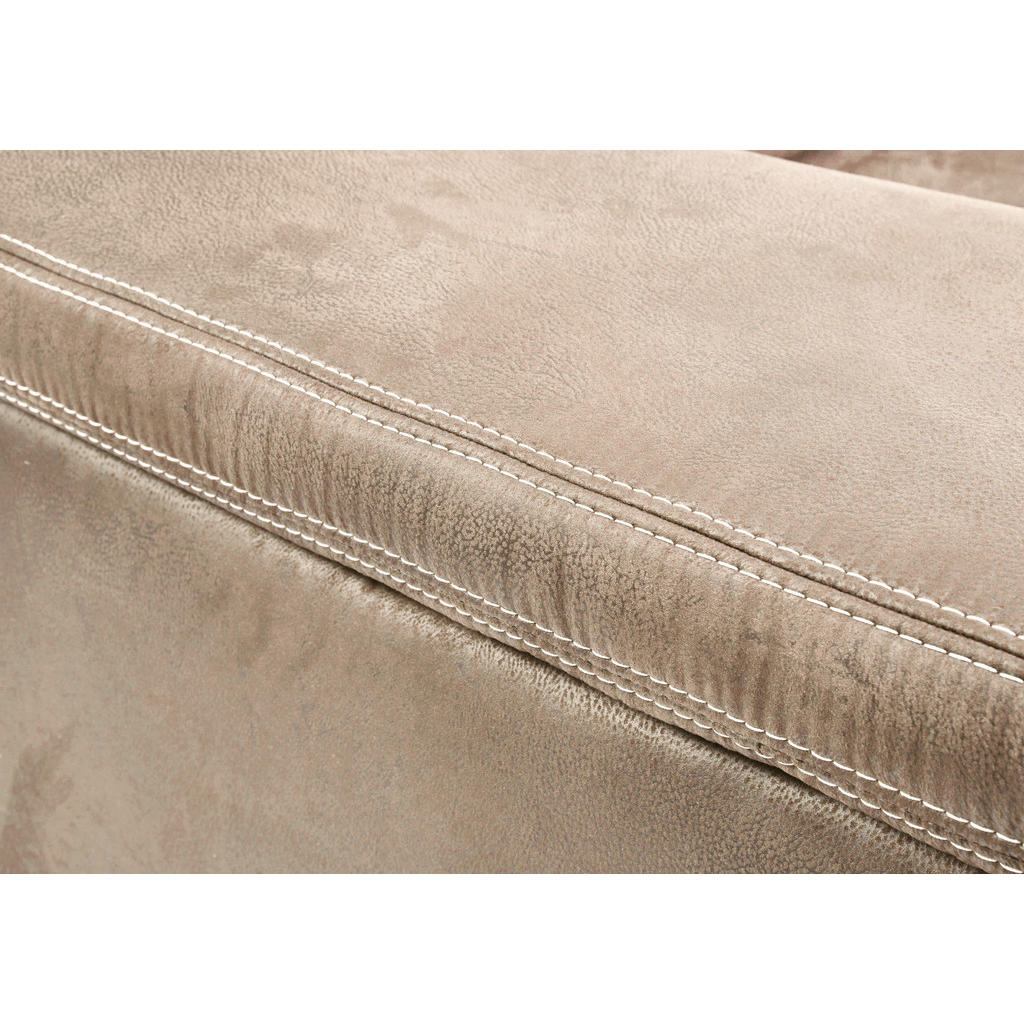 Thumbnail - Carryhome Ecksofa, Beige, Textil, Wildeiche, massiv, 3-4-Sitzer, Ottomane links, 299x243 cm, Made in EU, Fußauswahl, Sto...
