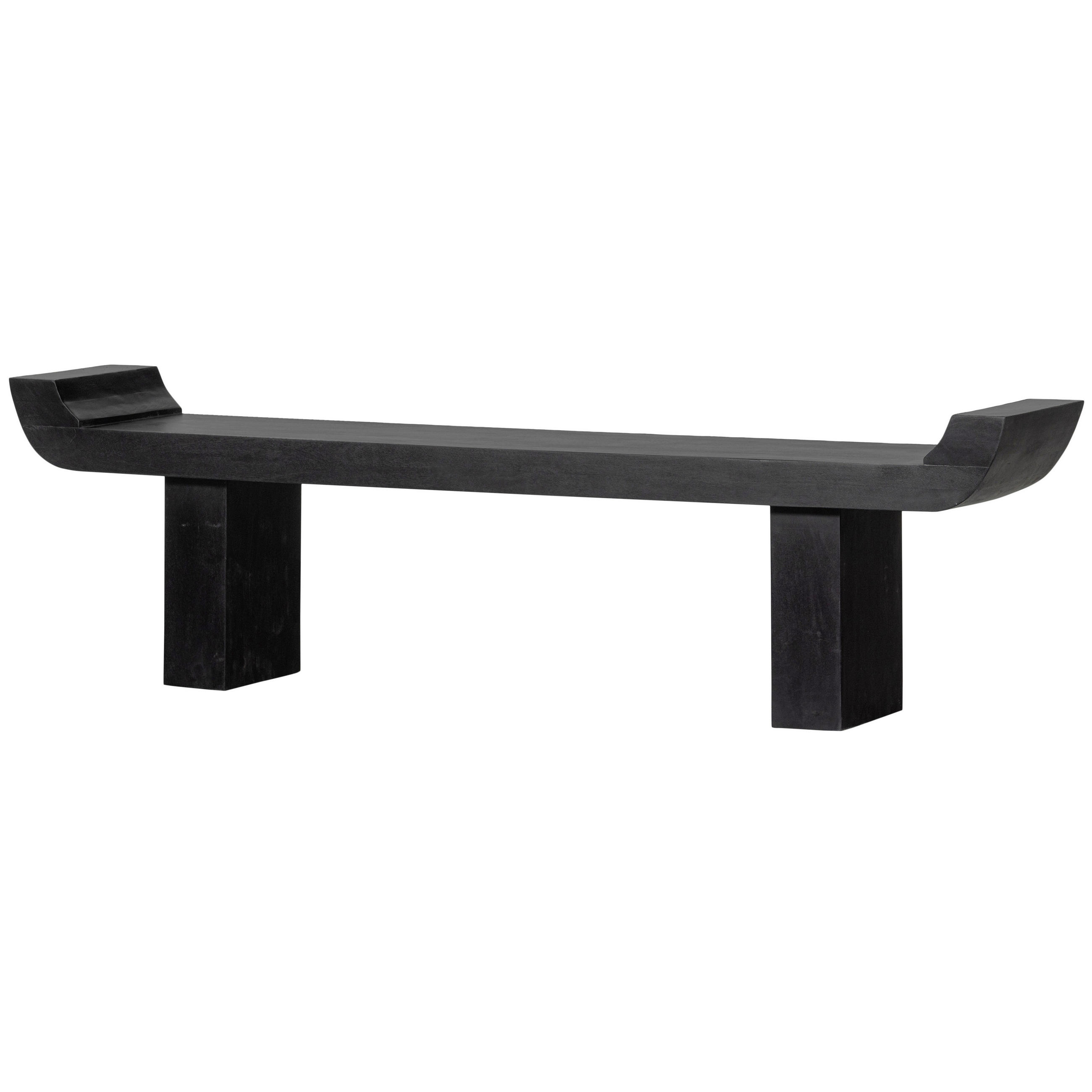 GARDEROBENBANK - Schwarz, Design, Holz (183/35/53cm) - Livetastic