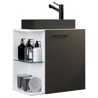 TVÄTTSTÄLL MED KOMMOD 52 cm  - vit/svart, Modern, trämaterial/glas (52cm) - MID.YOU