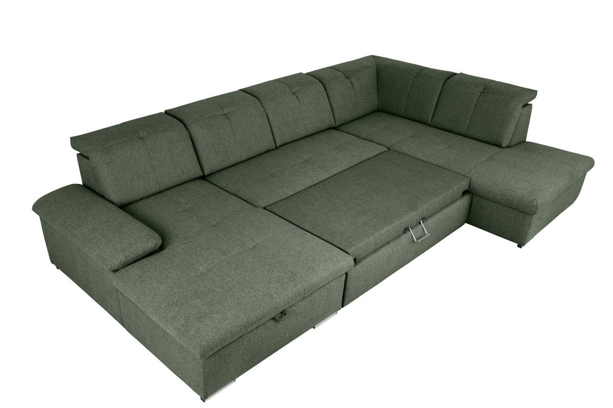 WOHNLANDSCHAFT Grün  - Grau/Grün, Design, Textil/Metall (173/328/215cm) - MID.YOU