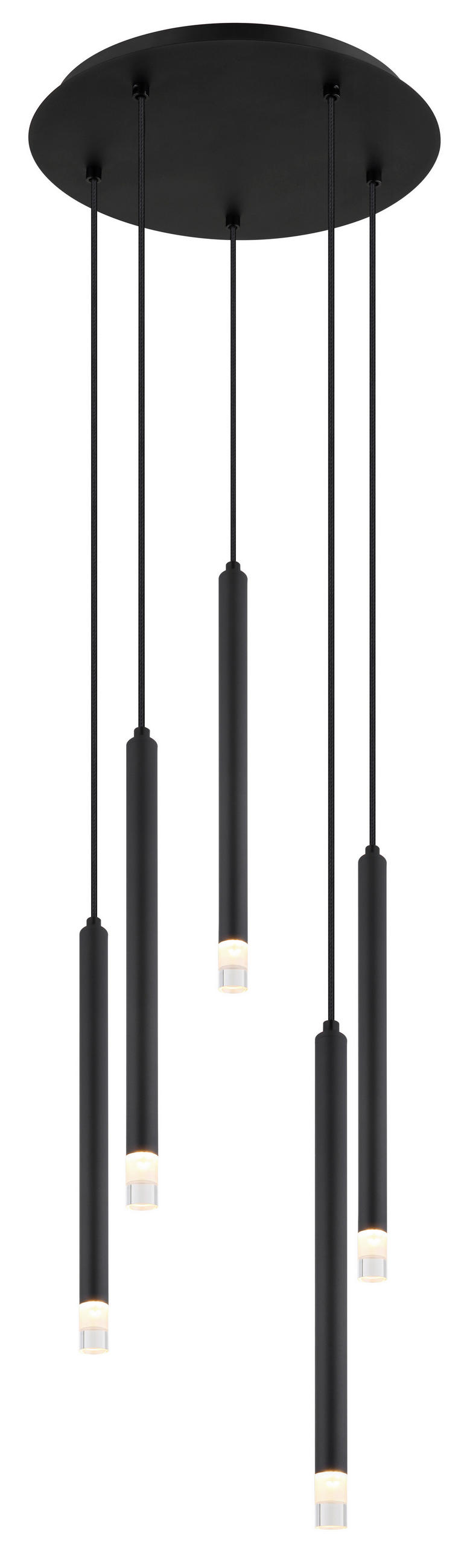 ZÁVĚSNÉ SVÍTIDLO, 34/120 cm  - černá/čiré, Basics, kov/textil (34/120cm) - Globo