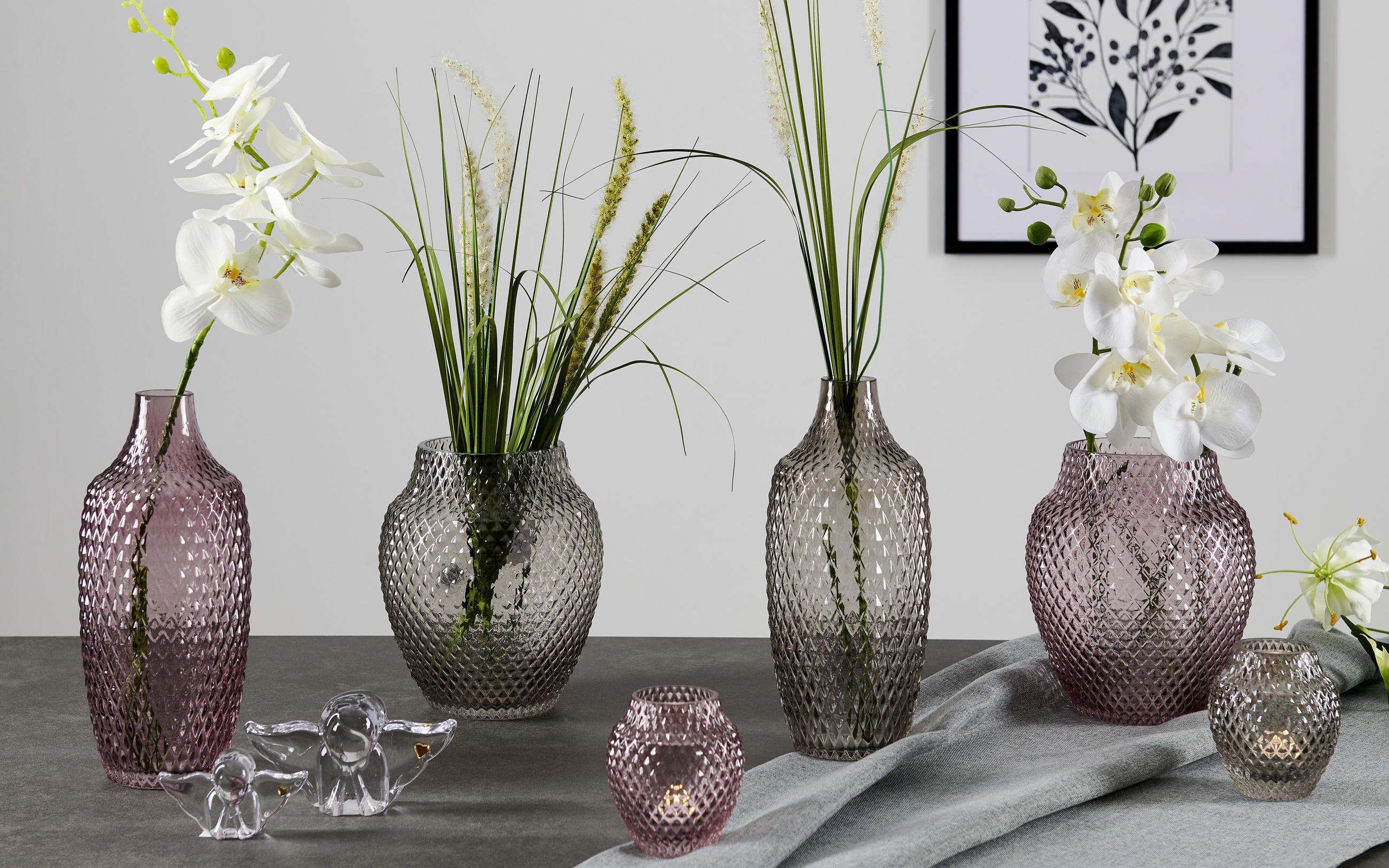 VASE Poesia 11 cm  - Grau, Basics, Glas (10/11cm) - Leonardo