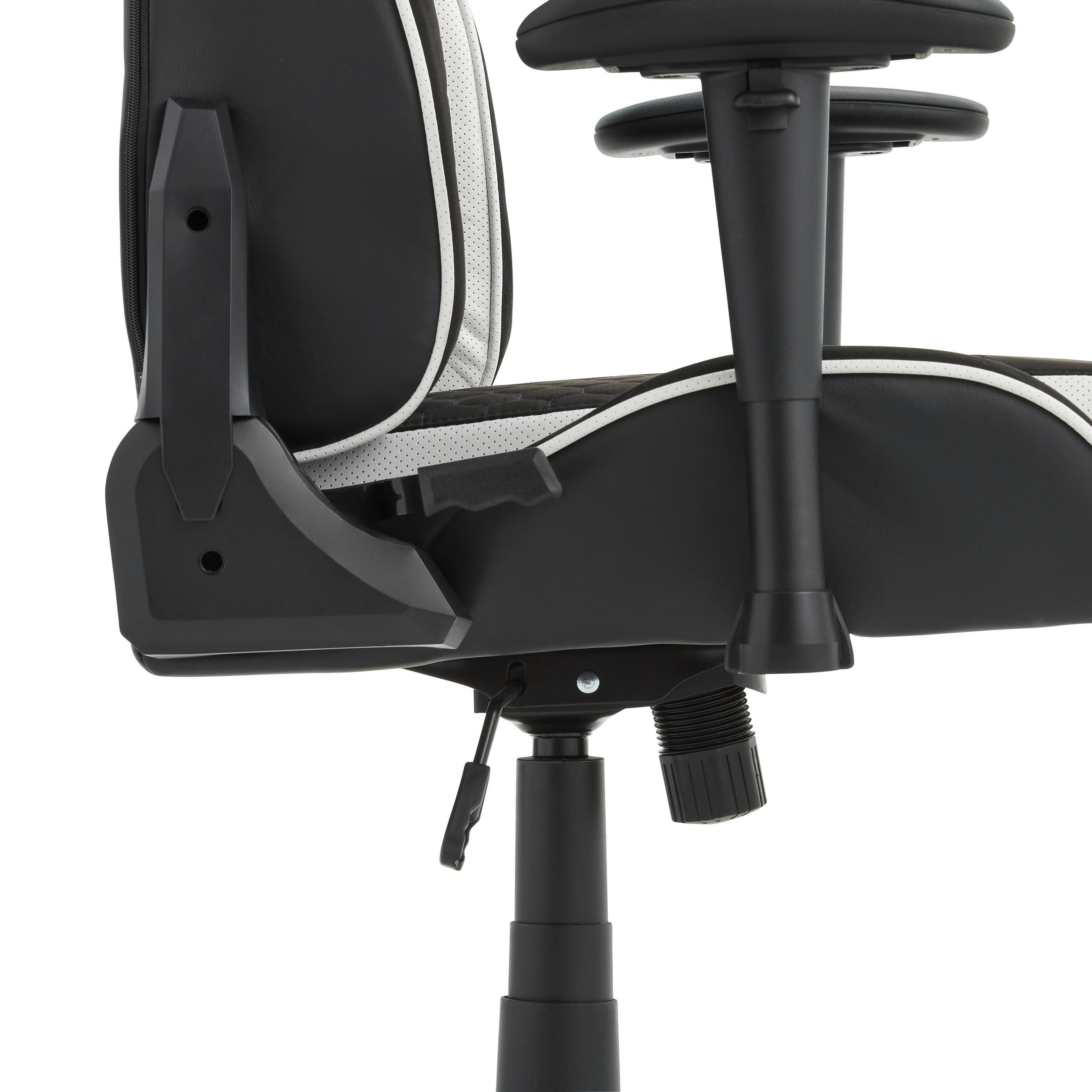 GAMING STOL tekstil črna, bela  - črna/bela, Design, umetna masa/tekstil (72/128-138/72cm) - MID.YOU