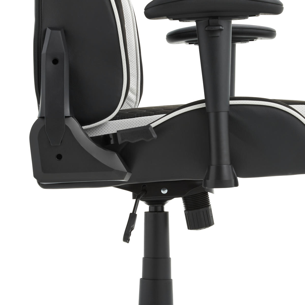 GAMER SZÉK  bőrhatású textil, mikroszál fekete, fehér  - fekete/fehér, Design, műanyag/textil (72/128-138/72cm) - Xora