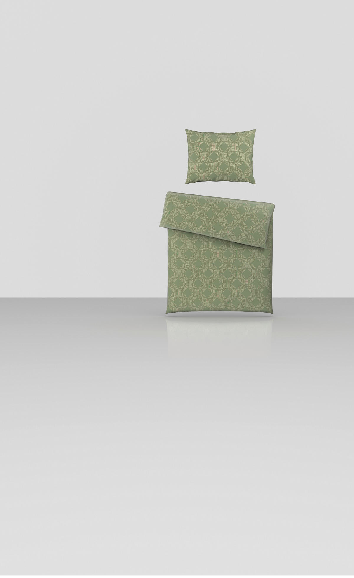 POSTELJNINA 140/200 cm saten večbarvno, bela, žajbljevo zelena  - bela/večbarvno, Design, tekstil (140/200cm) - Best Price