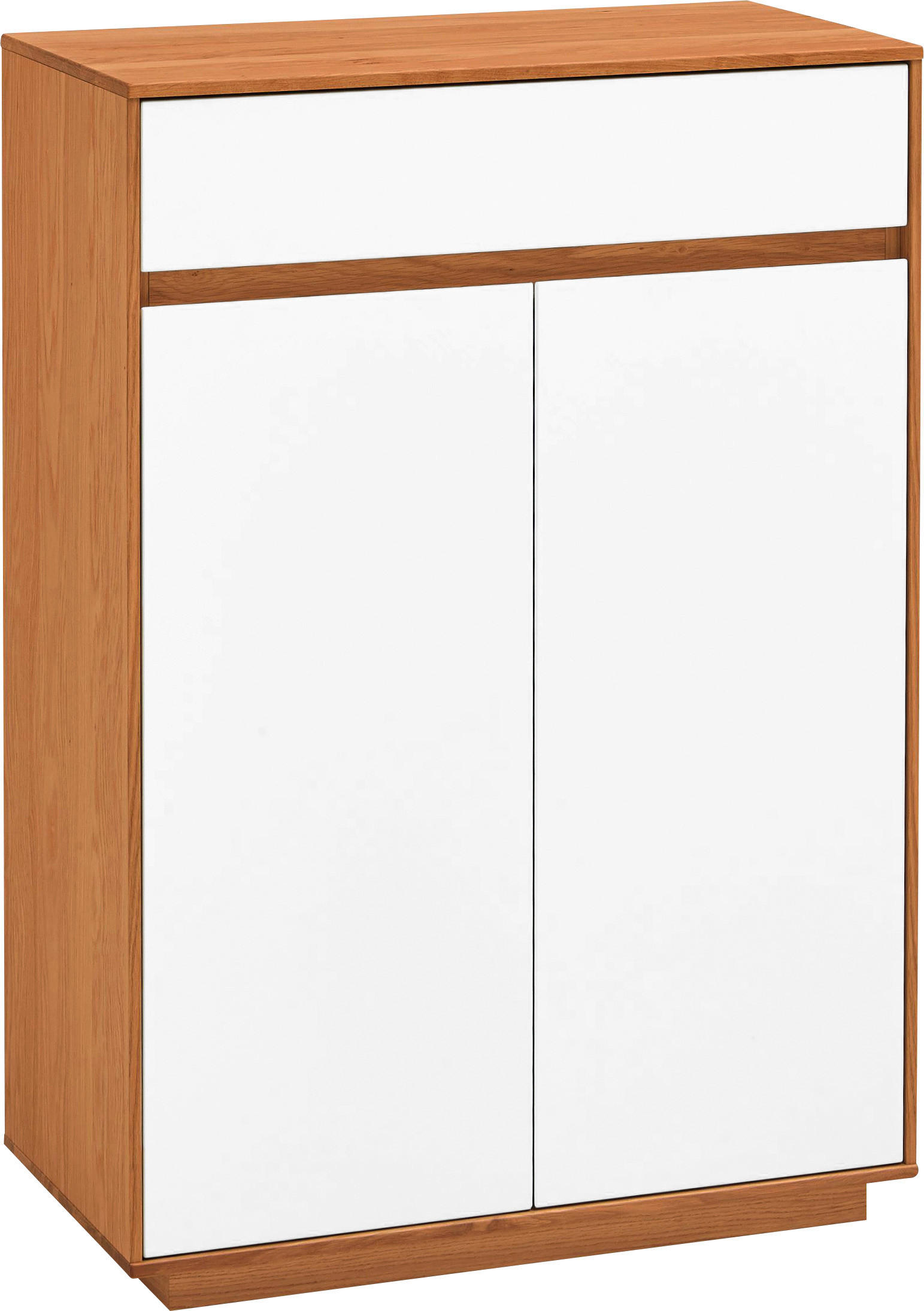 SCHUHSCHRANK Eiche teilmassiv Weiß, Eichefarben  - Eichefarben/Weiß, Basics, Holz/Holzwerkstoff (72/103/37cm)