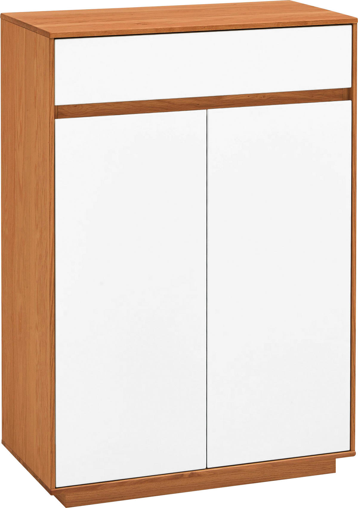 SCHUHSCHRANK Eiche teilmassiv Weiß, Eichefarben  - Eichefarben/Weiß, Basics, Holz/Holzwerkstoff (72/103/37cm)