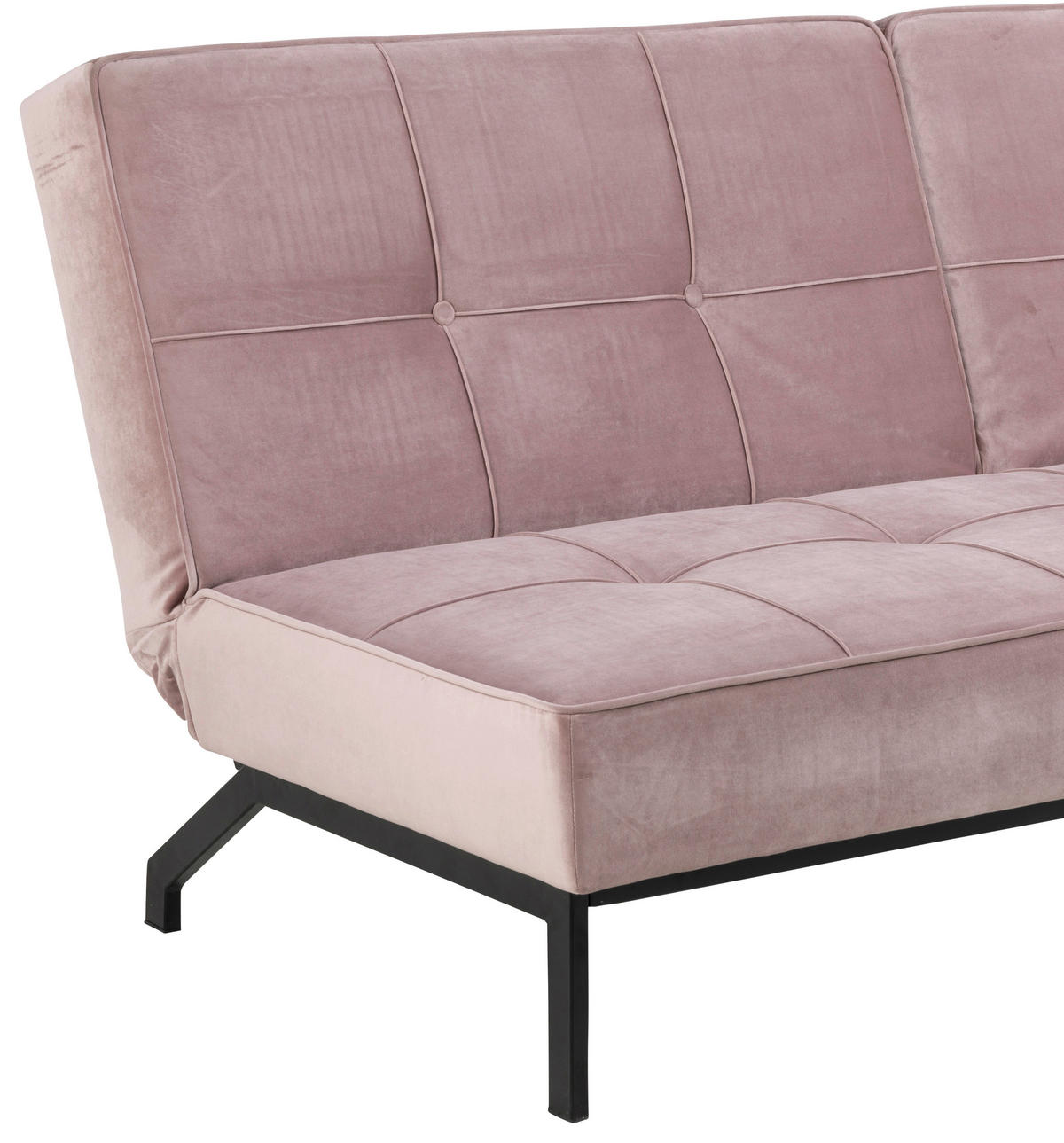 SCHLAFSOFA in Textil Rosa  - Schwarz/Rosa, Trend, Textil/Metall (198/87/95cm) - MID.YOU